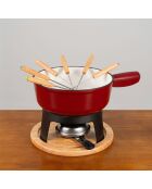 Tradifonte Fondue-Set aus Gusseisen, 26,8 x 26 x 12 cm, rot/schwarz