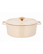 Cocotte en fonte d'acier émaillée Paillette crème pailleté - 6.5 L
