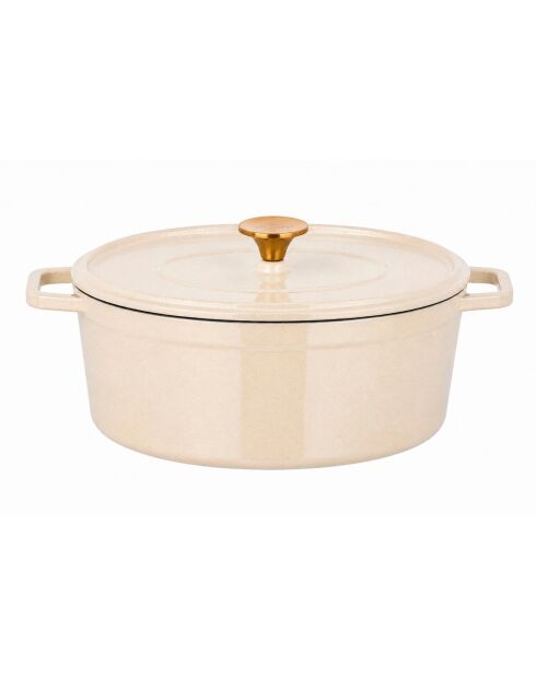 Cocotte en fonte d'acier émaillée Paillette crème pailleté - 6.5 L