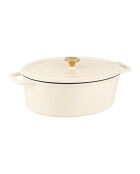 Cocotte en fonte d'acier émaillée Paillette crème pailleté - 6.5 L