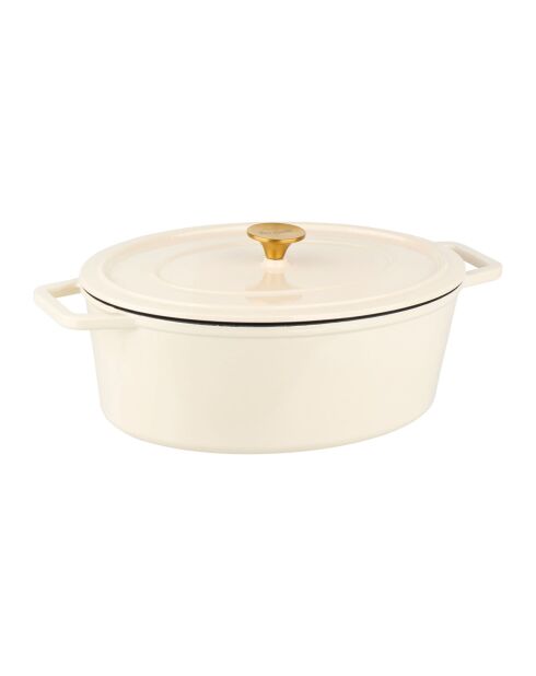 Cocotte en fonte d'acier émaillée Paillette crème pailleté - 6.5 L