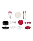 Kit Friteuse à air Frit Air noir/rouge/argenté - 12 pièces