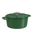 Cocotte en fonte d'acier émaillée verte - 5 L