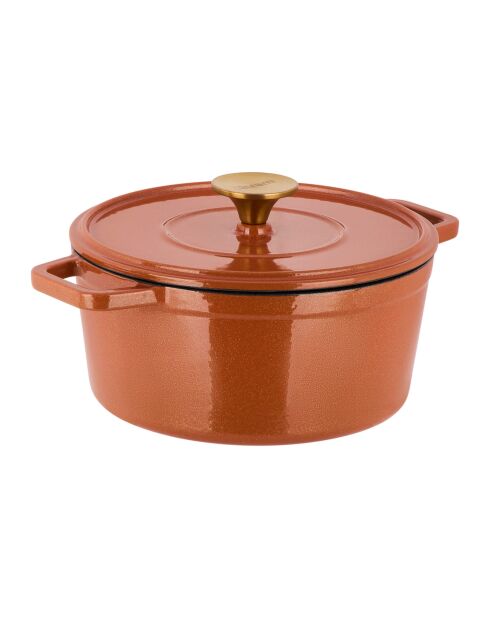 Cocotte en fonte d'acier émaillée Paillette orange pailleté - 2.5 L