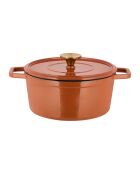 Cocotte en fonte d'acier émaillée Paillette orange pailleté - 2.5 L