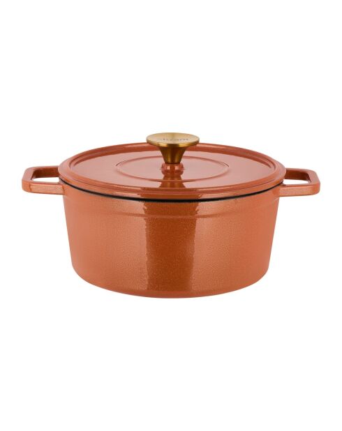 Cocotte en fonte d'acier émaillée Paillette orange pailleté - 2.5 L