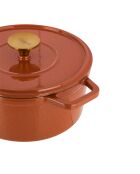 Cocotte en fonte d'acier émaillée Paillette orange pailleté - 2.5 L