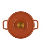 Cocotte en fonte d'acier émaillée Paillette orange pailleté - 2.5 L