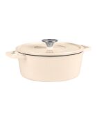 Cocotte en fonte d'acier émaillée beige - 6.5 L