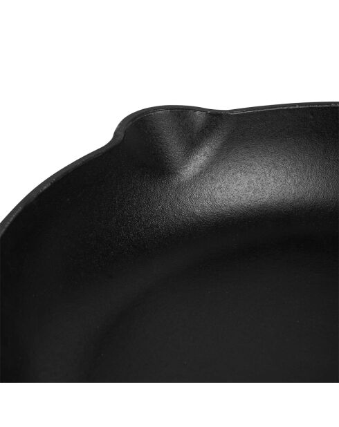 Poêle en fonte d'acier émaillée noire - 30 x 4.7 x 44.5 cm