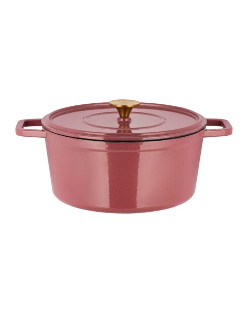 Cocotte en fonte d'acier émaillée Paillette ocre pailleté - 5 L