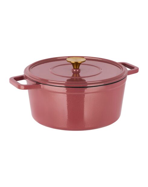 Cocotte en fonte d'acier émaillée Paillette ocre pailleté - 5 L