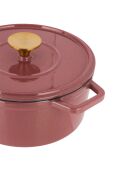Schmortopf aus emailliertem Gusseisen, Paillette, glitzernd, Ocker, 2,5 l
