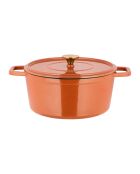 Cocotte en fonte d'acier émaillée Paillette orange pailleté - 5 L