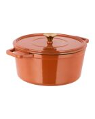 Cocotte en fonte d'acier émaillée Paillette orange pailleté - 5 L
