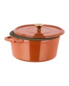 Cocotte en fonte d'acier émaillée Paillette orange pailleté - 5 L
