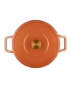 Cocotte en fonte d'acier émaillée Paillette orange pailleté - 5 L