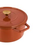 Cocotte en fonte d'acier émaillée Paillette orange pailleté - 5 L