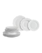 Service à vaisselle en porcelaine Vienne blanc - 18 pièces