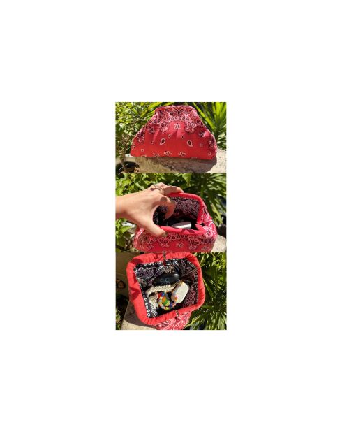 Clip-Clap katoenen etui groot groen/blauw - 40x21x10 cm