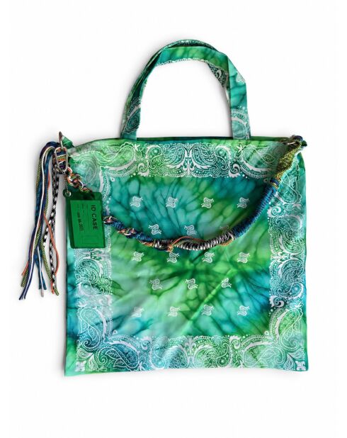 Sac en toile imprimée vert - 65x45 cm
