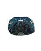 Pochette Clip Clap en coton petit format noir/bleu - 30x21x10 cm