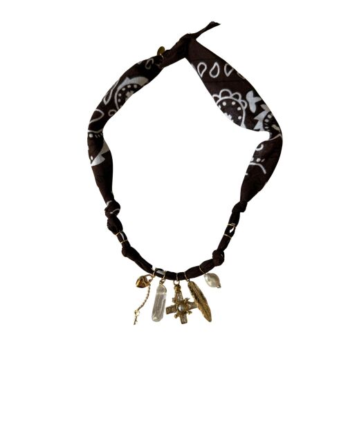 Collar de algodón con lazo de chocolate Dream Keeper