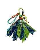 Charmtasche aus Baumwolle aqua/ultramarinblau/grün/jeansblau - 25 cm