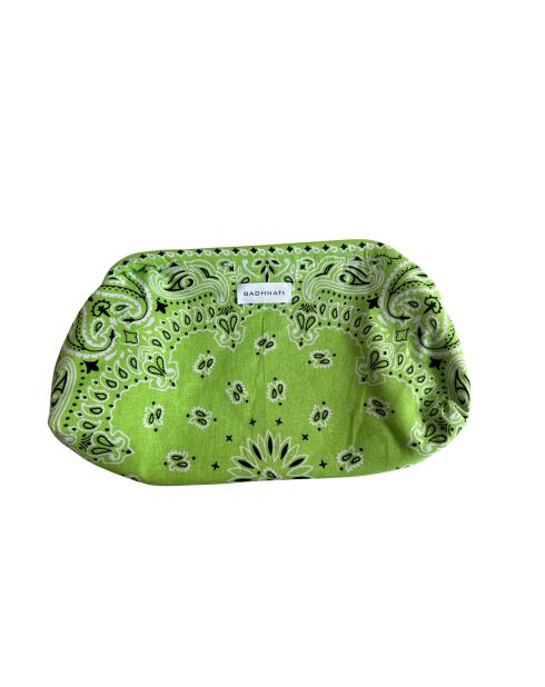 Pochette Clip Clap en coton grand format anis - 40x21x10 cm