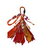 Rood/fuchsia/oranje/mandarijn katoenen bedeltasje - 25 cm