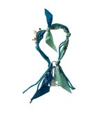 Dragonne en coton bleu/aqua