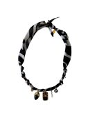 Collana Sancti zebra/nero scintillante in cotone