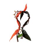 Dragonne en coton kaki/orange fluo