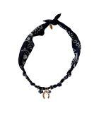 Collana in cotone a ferro di cavallo tinta e cravatta blu navy antico