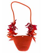 Oranje katoenen tas uit één stuk - 63 cm