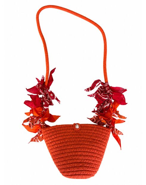 Oranje katoenen tas uit één stuk - 63 cm