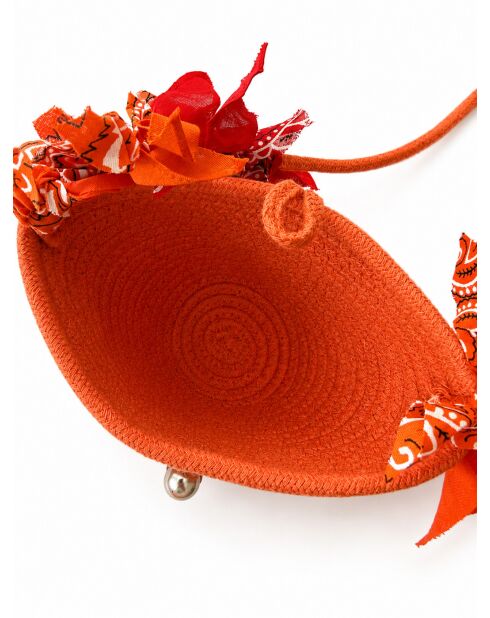 Oranje katoenen tas uit één stuk - 63 cm