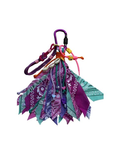 Charmtasche aus Baumwolle zyklamen/rosa/lila/aqua - 25 cm