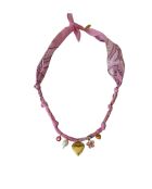 Collier en coton One Love cœur qui s’ouvre rose clair