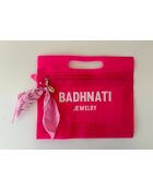Katoenen bedeltasje cyclaam/roze/geel/mandarijn - 25 cm