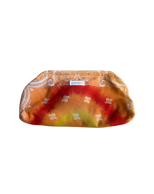 Pochette Clip Clap en coton grand format rose/orange/jaune - 40x21x10 cm