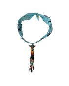 Collier en coton Apache perles bleu ciel