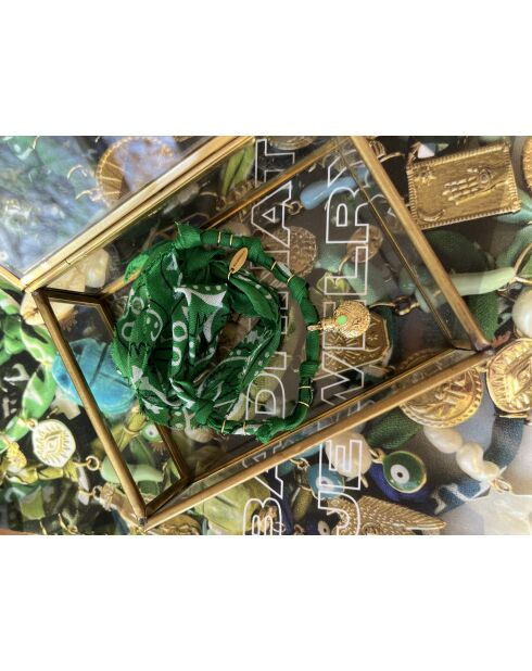 Collier en coton Astro fiole vert foncé