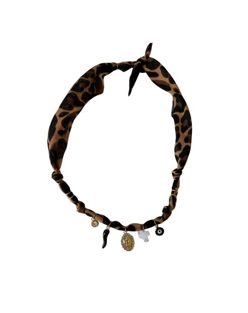 Collier en coton Sancti vierge léopard
