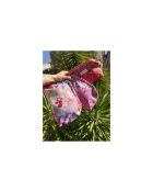 Pochette Clip-Clap in cotone misura piccola rosso/viola - 30x21x10 cm