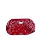 Groot rood klapzakje met katoenen clip - 40x21x10 cm