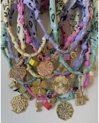 Vegas Members Hellgelbe Roulette-Halskette aus Baumwolle