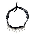 Collar de algodón con gotas de strass negro medianoche