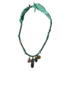 Collier en coton Aurora plume aqua