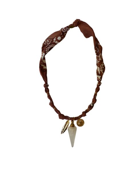 Collana Dream Keeper in cotone in una bottiglia marrone ghiacciato